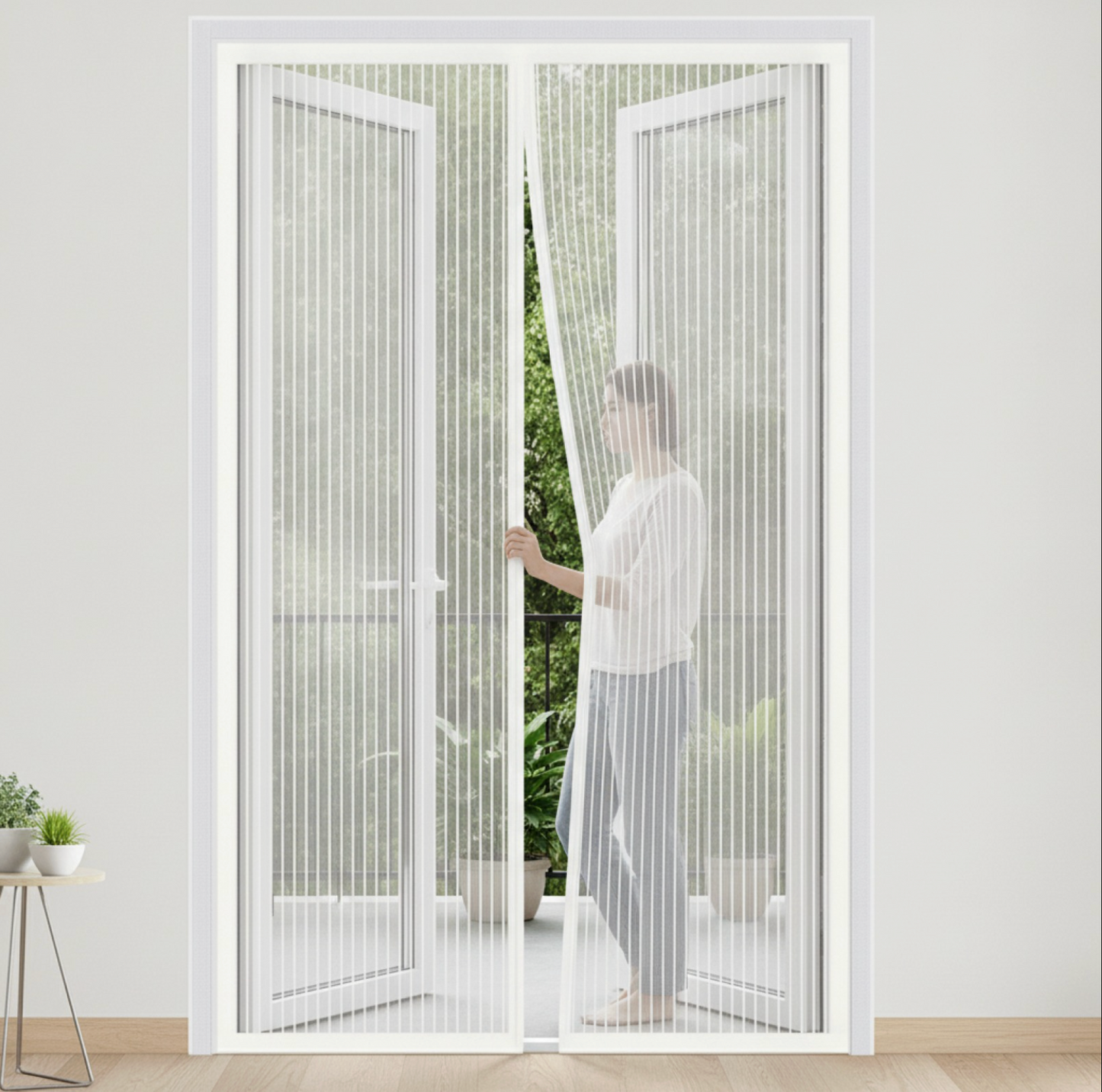 Moustiquaire Magnétique Blanche pour Porte - Installation Facile, Anti-Moustiques