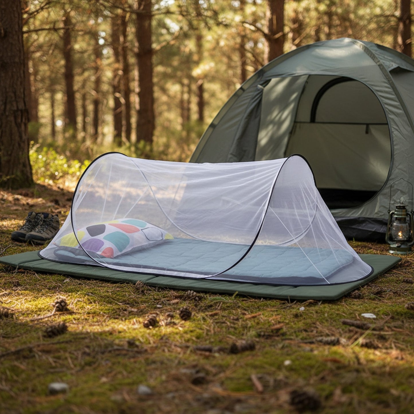 Moustiquaire de Camping Pliable et Portable - Installation Facile pour Tente, Lit, Voyage et Pique-nique