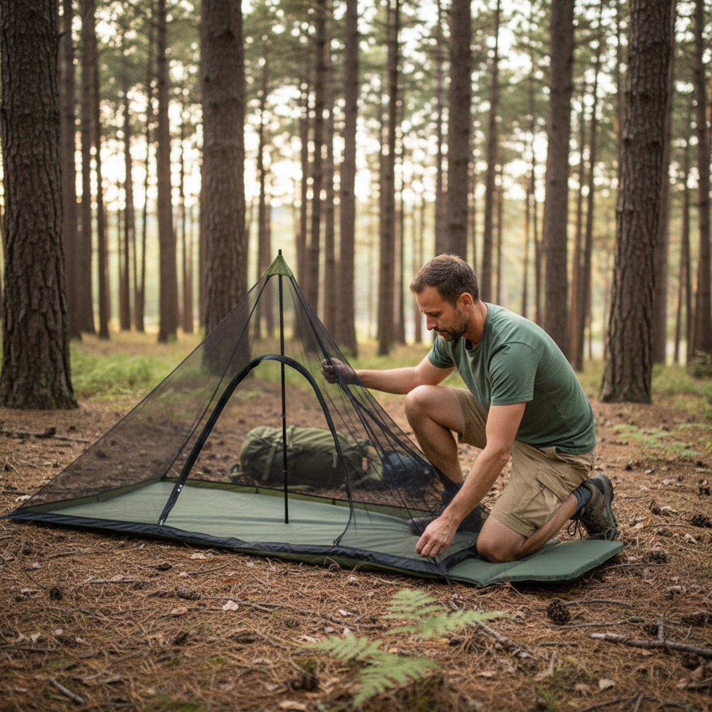 Moustiquaire de Camping Molrain - Tente d'été en maille portable, protection anti-insectes pour randonnée et extérieur
