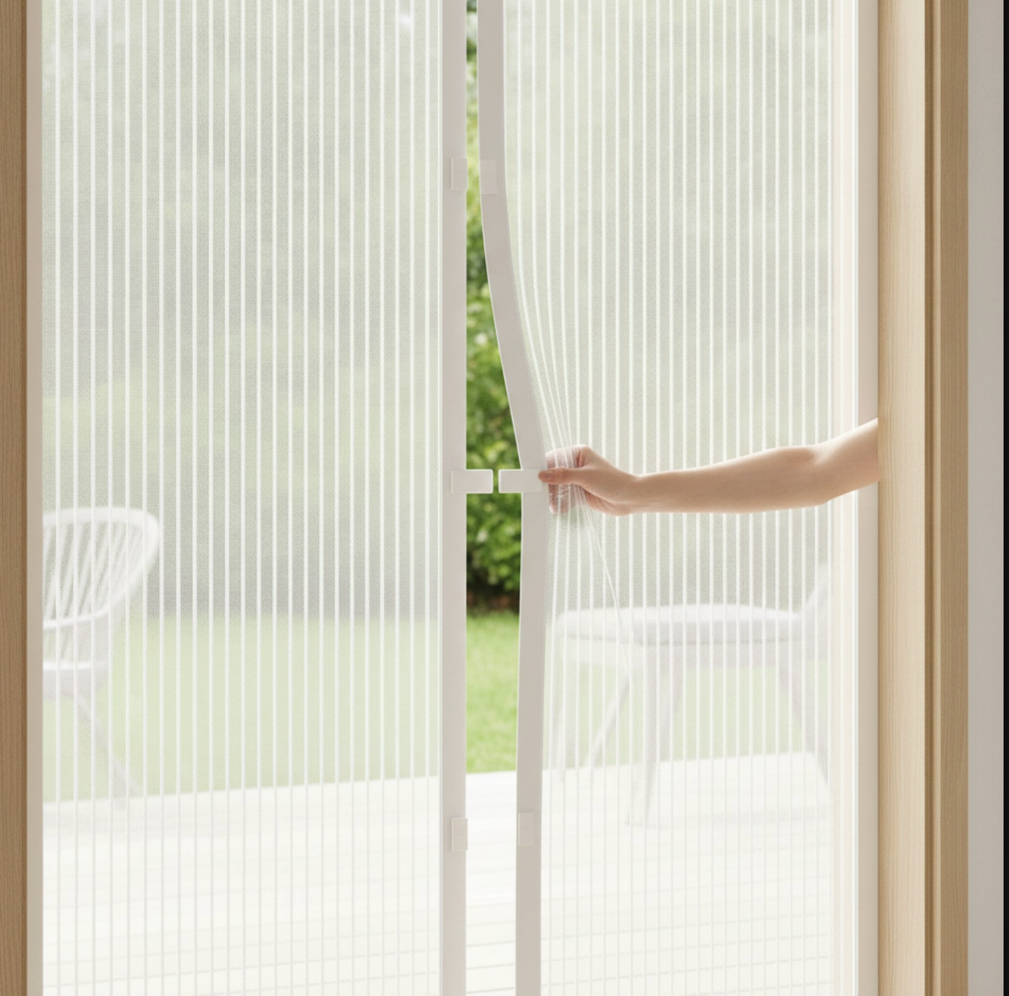 Moustiquaire Magnétique Blanche pour Porte - Installation Facile, Anti-Moustiques