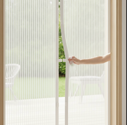 Moustiquaire Magnétique Blanche pour Porte - Installation Facile, Anti-Moustiques