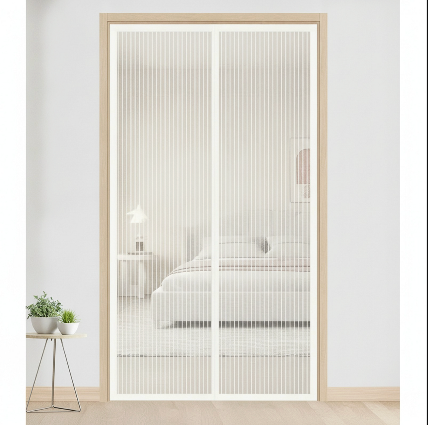 Moustiquaire Magnétique Blanche pour Porte - Installation Facile, Anti-Moustiques