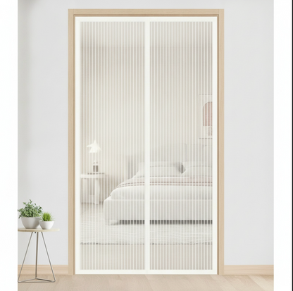 Moustiquaire Magnétique Blanche pour Porte - Installation Facile, Anti-Moustiques
