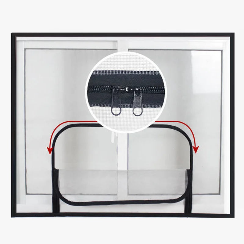 Moustiquaire sur mesure avec fermeture éclair pour fenêtre et balcon - Anti-insectes et anti-oiseaux
