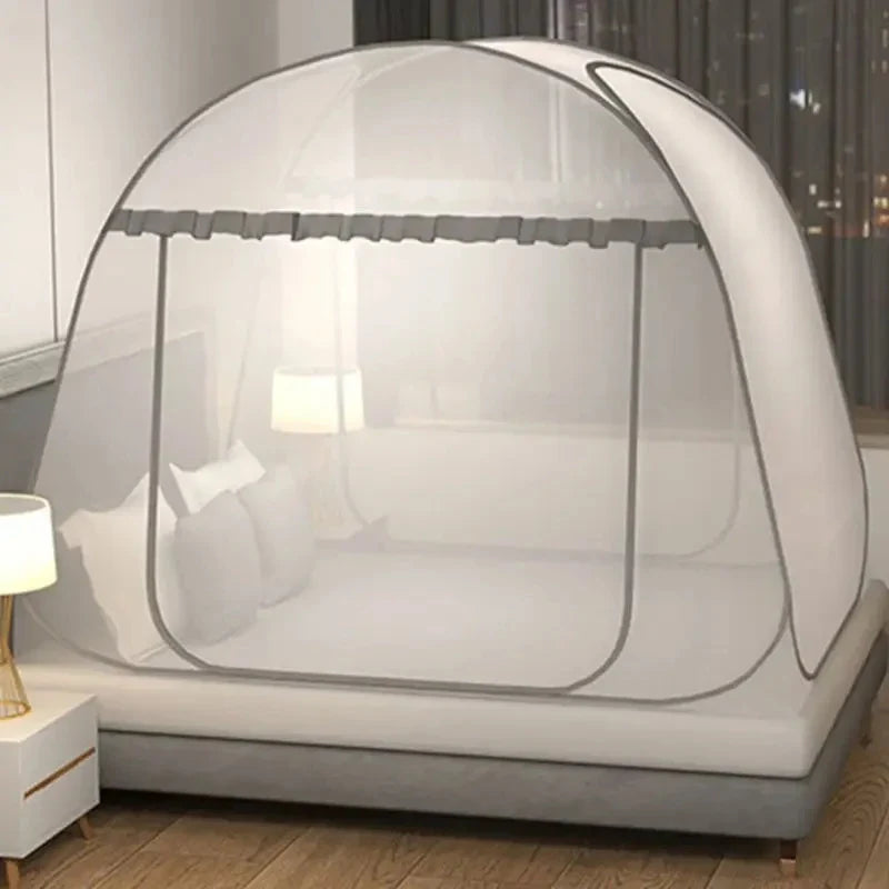 Moustiquaire Tente Yourte Pliable pour Lit Simple/Double - Idéale Camping & Maison