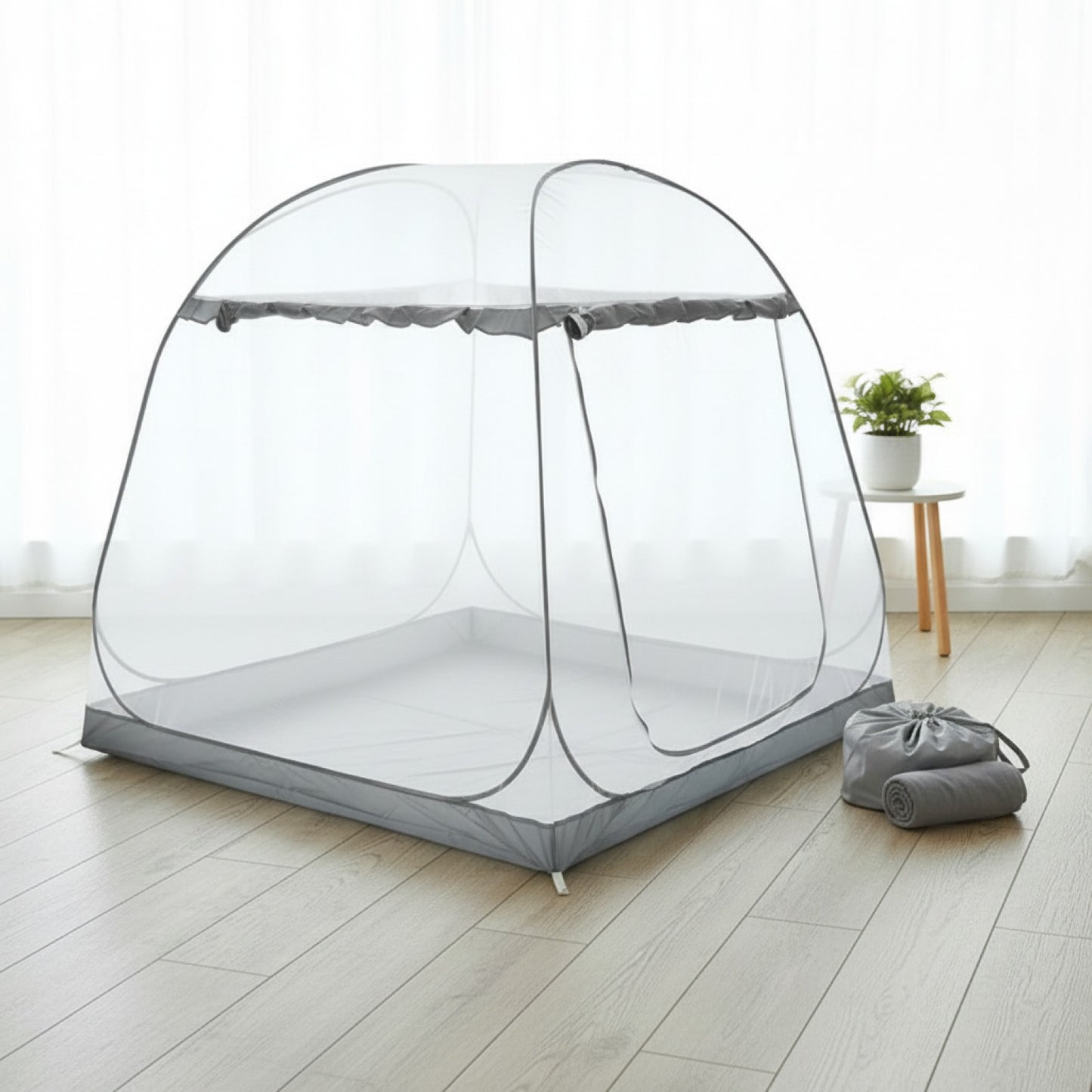 Moustiquaire Tente Yourte Pliable pour Lit Simple/Double - Idéale Camping & Maison