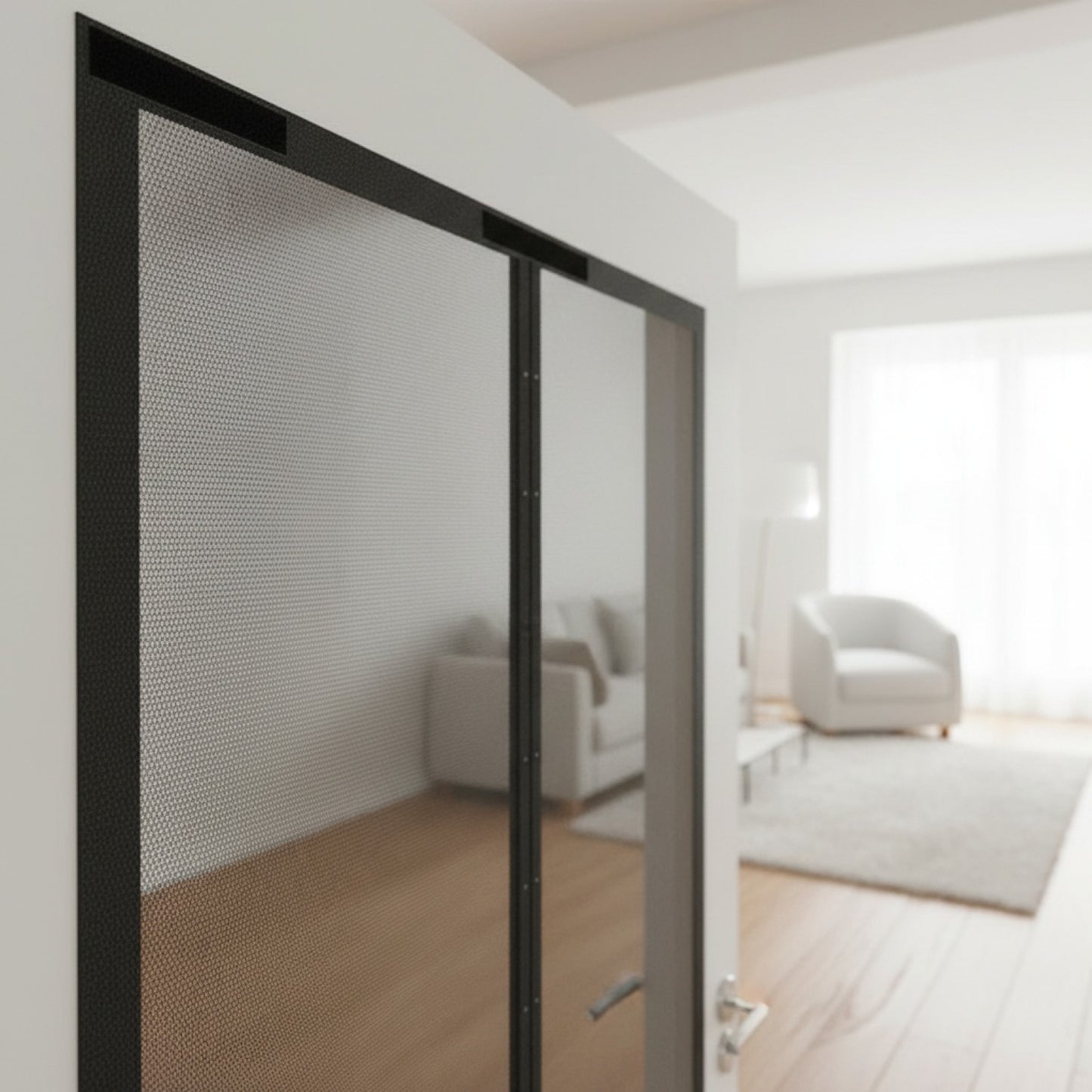 Moustiquaire de porte latérale auto-installante avec fermeture magnétique - Installation sans perçage