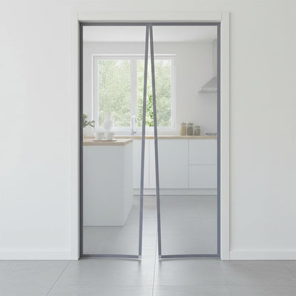 Moustiquaire de Porte Magnétique Grise sur Mesure - Fermeture Automatique et Fine Maille