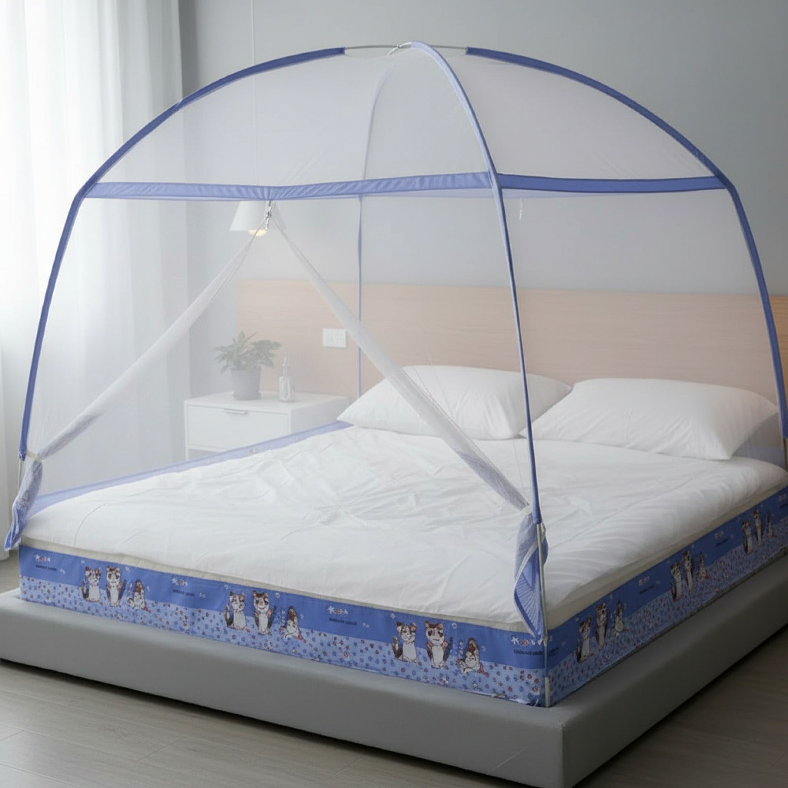 Moustiquaire Tipi Mongole Pliable 360° - Installation Facile, Polyester Respirant