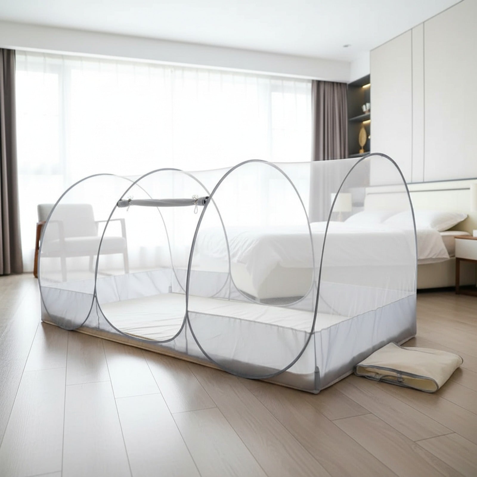 Moustiquaire de Voyage Pliante - Protection Anti-Insectes Portable pour Lit d'Été