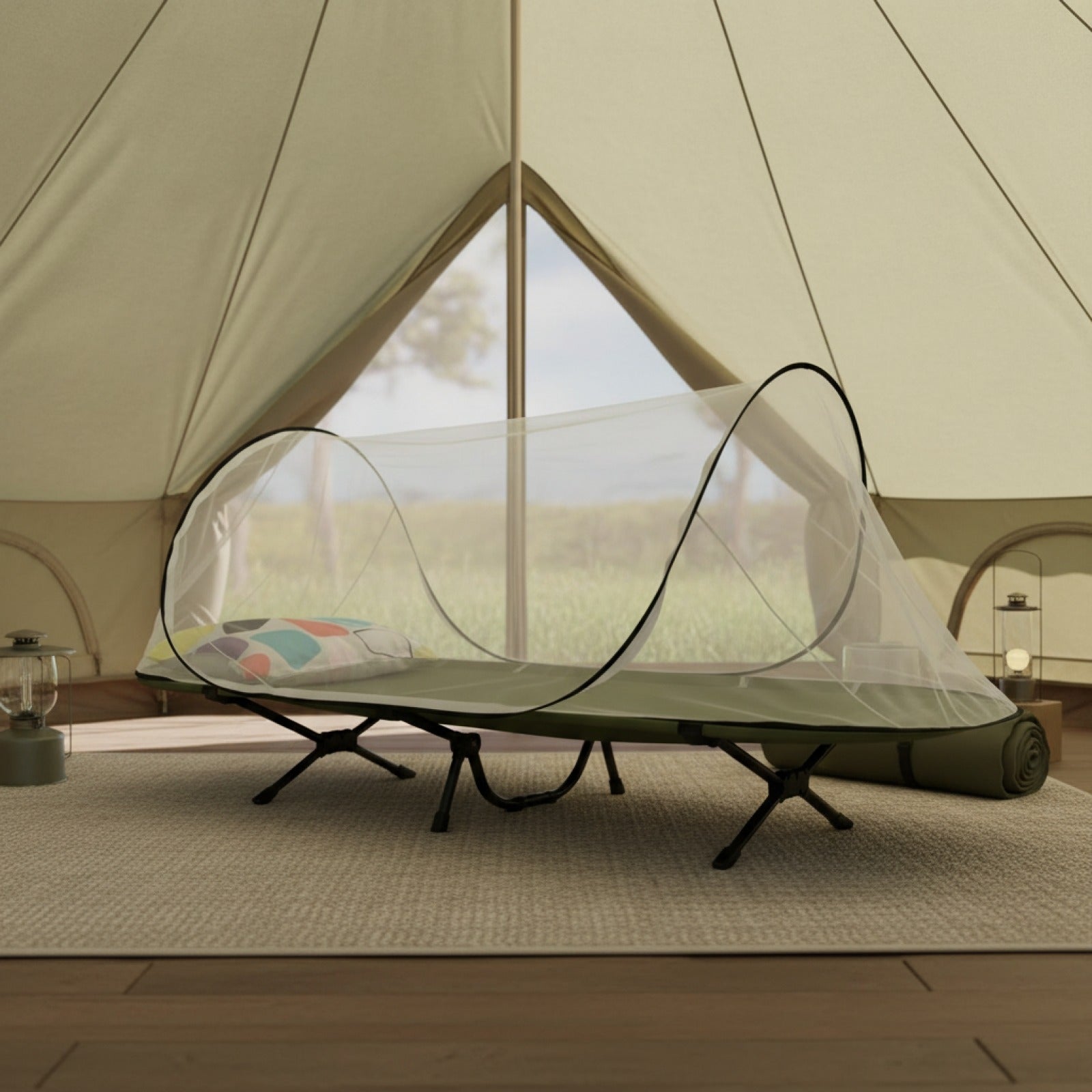 Moustiquaire de lit pliable et portable pour lit simple - Installation facile, idéale pour voyage et camping (80x200x56cm)