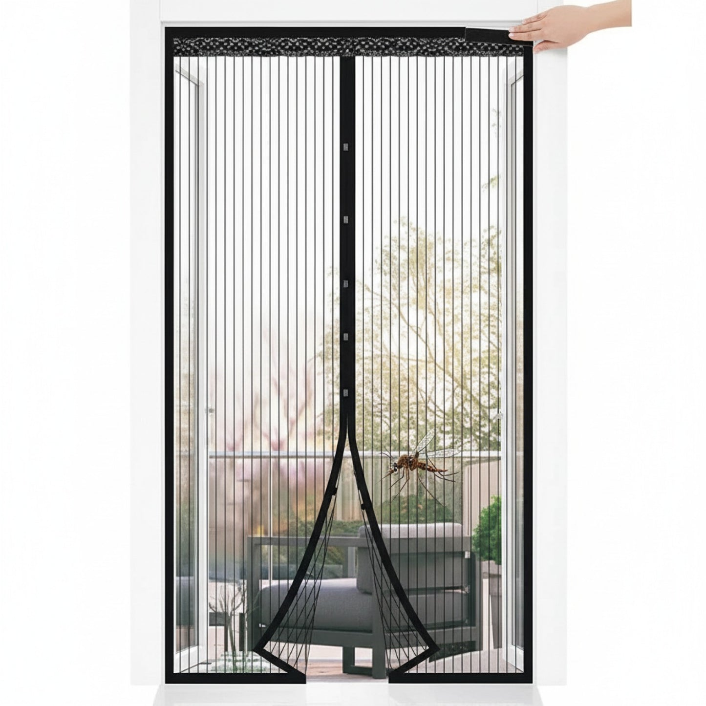 Moustiquaire Magnétique Auto-Fermante 90x230cm - Protection Insectes & Ventilation