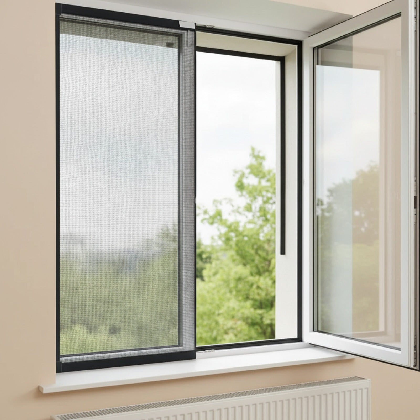Moustiquaire Fenêtre Noire sur Mesure - Protection Anti-Insectes Invisible et Réutilisable