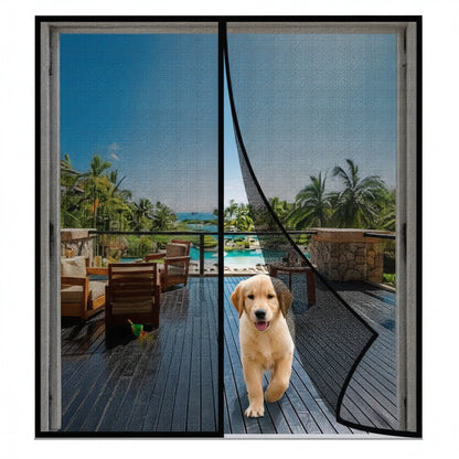 Moustiquaire de porte magnétique auto-fermante pour animaux domestiques et enfants - Installation facile