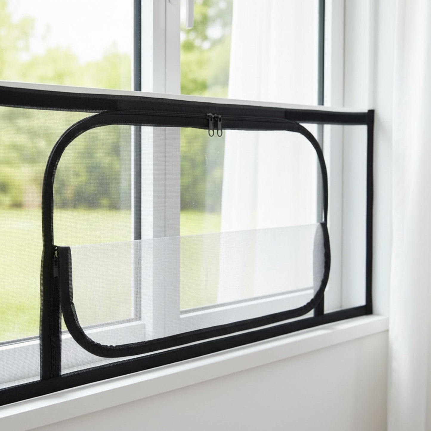Moustiquaire sur mesure avec fermeture éclair pour fenêtre et balcon - Anti-insectes et anti-oiseaux