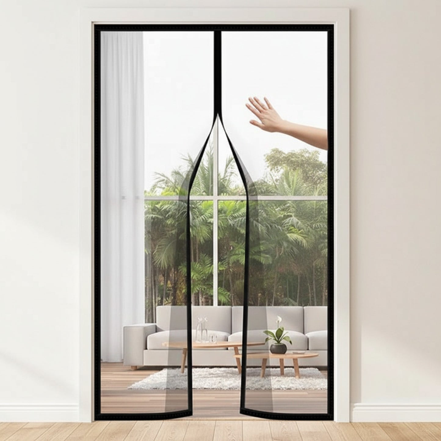 Moustiquaire Magnétique Auto-Fermante "CHARM HOME" - Rideau Invisible pour Portes et Fenêtres