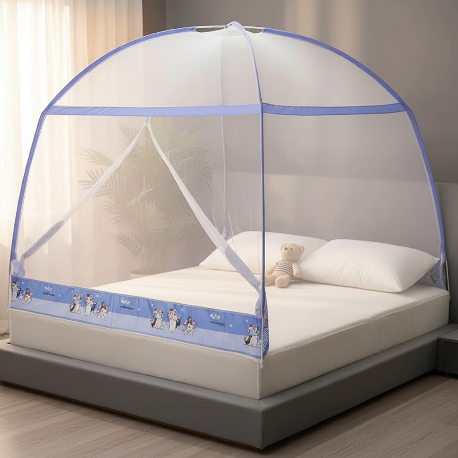Moustiquaire Tipi Mongole Pliable 360° - Installation Facile, Polyester Respirant