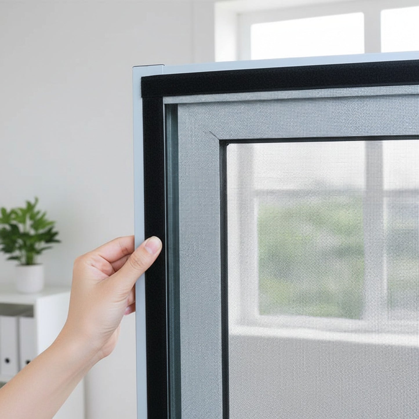 Moustiquaire Invisible Noire pour Fenêtre en Fibre de Verre - Installation Facile par Velcro