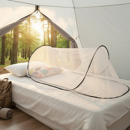 Moustiquaire de lit pliable et portable pour lit simple - Installation facile, idéale pour voyage et camping (80x200x56cm)