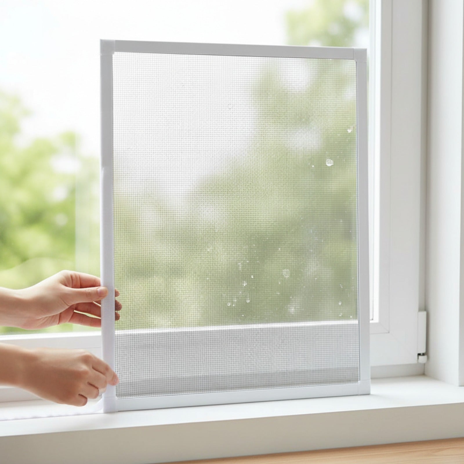 Moustiquaire Fenêtre Blanche sur Mesure - Fibre de Verre Invisible et Réutilisable