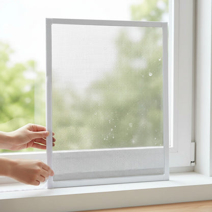 Moustiquaire Fenêtre Blanche sur Mesure - Fibre de Verre Invisible et Réutilisable
