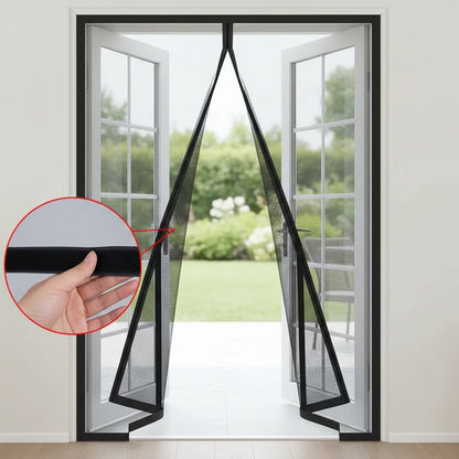 Moustiquaire de porte latérale auto-installante avec fermeture magnétique - Installation sans perçage