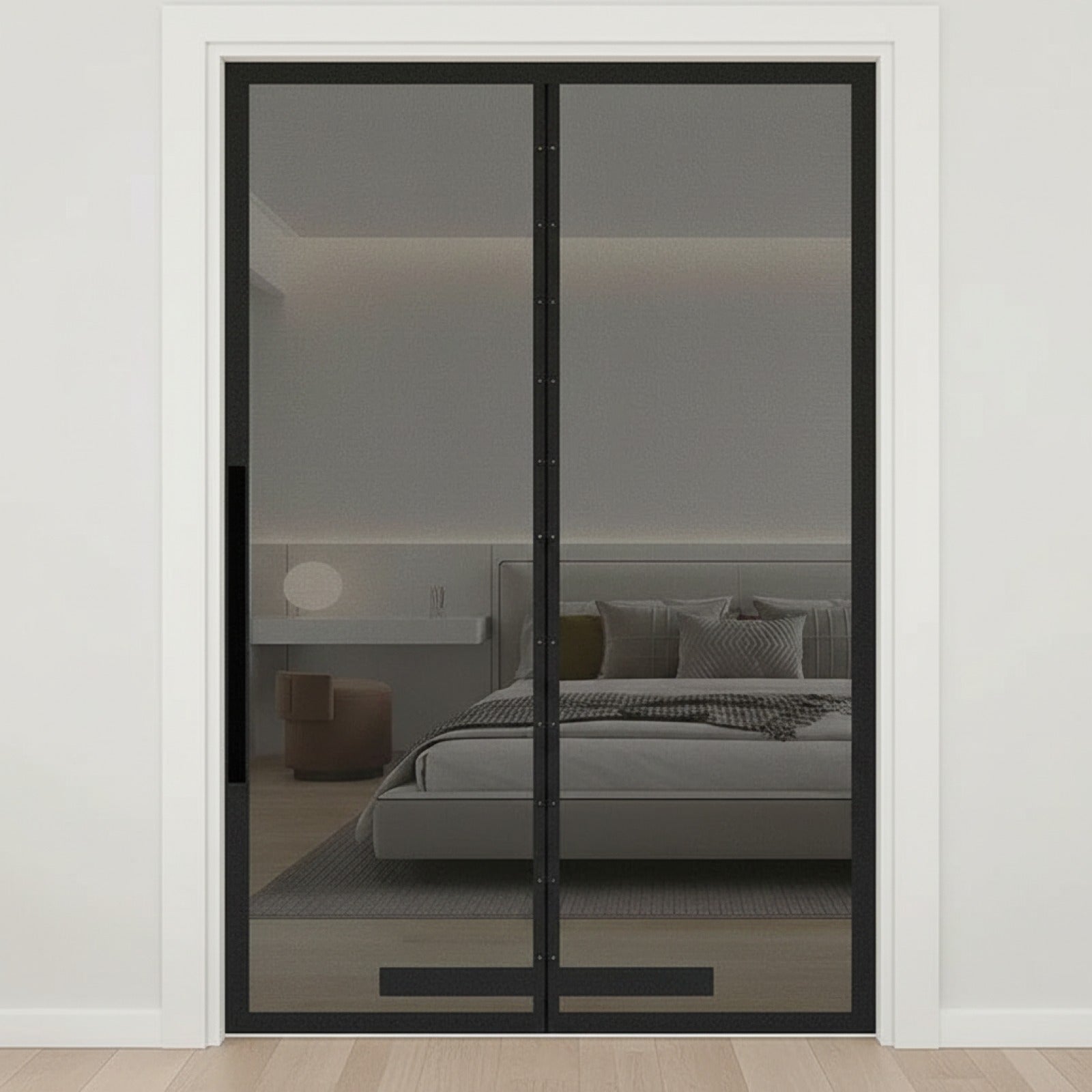 Moustiquaire de porte latérale auto-installante avec fermeture magnétique - Installation sans perçage