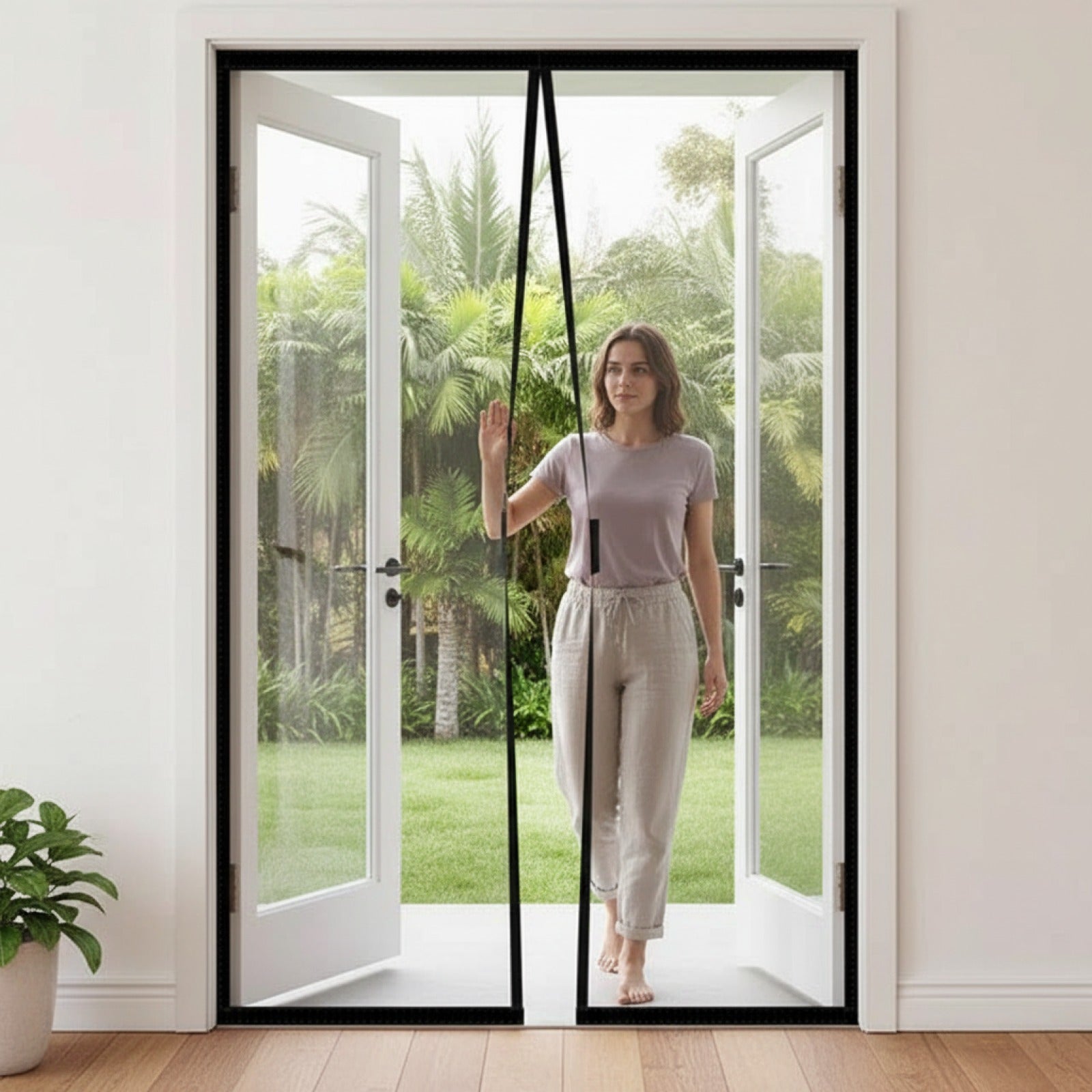 Moustiquaire Magnétique Auto-Fermante "CHARM HOME" - Rideau Invisible pour Portes et Fenêtres