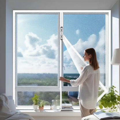 Moustiquaire de Fenêtre Auto-adhésive avec Fermeture Éclair - CHARM HOME