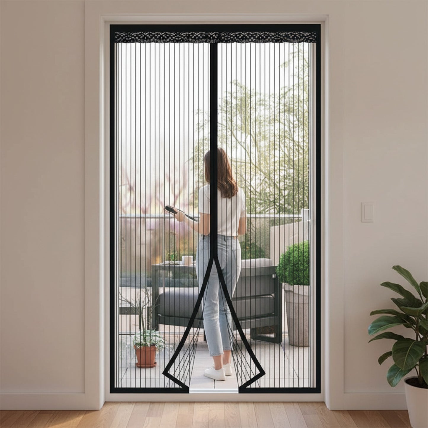 Moustiquaire Magnétique Auto-Fermante 90x230cm - Protection Insectes & Ventilation
