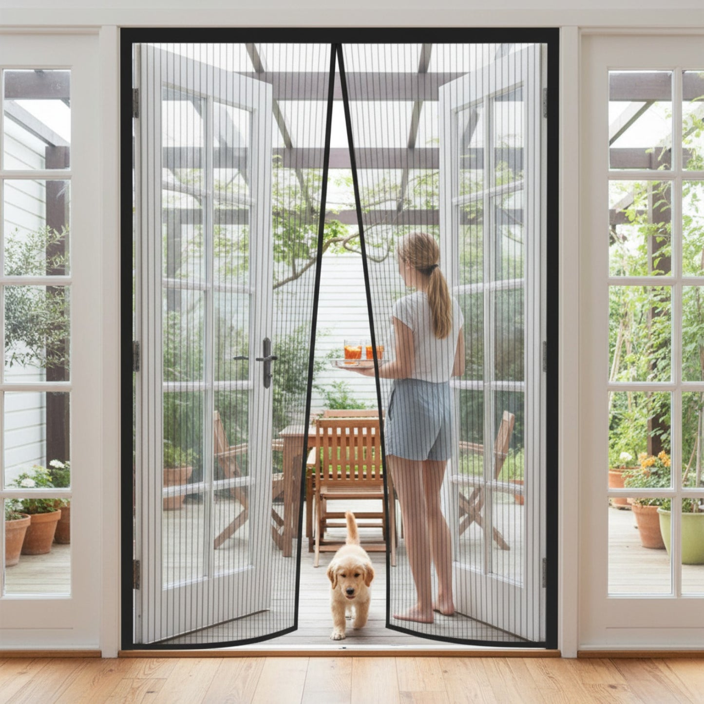 Moustiquaire Magnétique pour Porte - Installation Facile, Mains Libres, Adaptée Enfants & Animaux