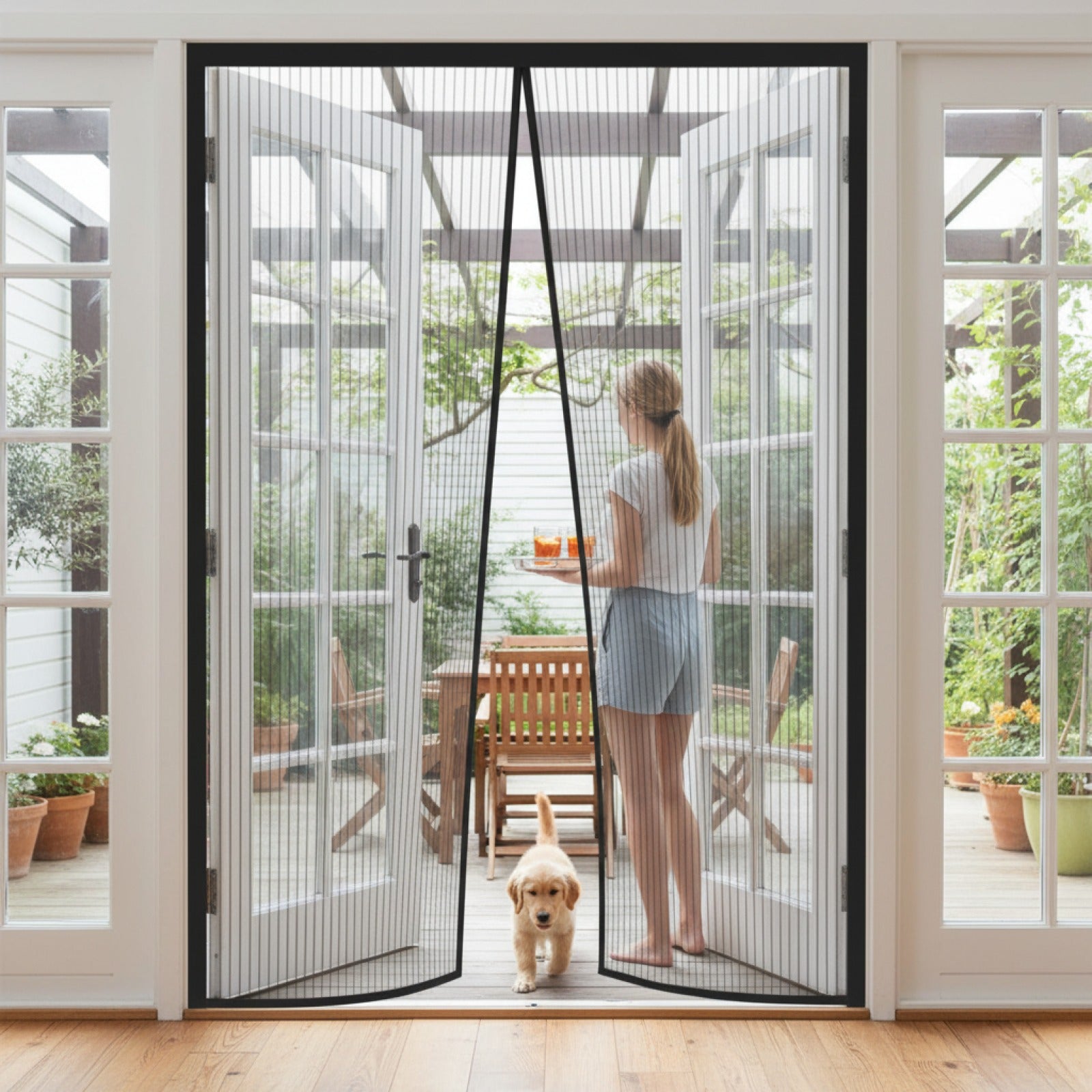 Moustiquaire Magnétique pour Porte - Installation Facile, Mains Libres, Adaptée Enfants & Animaux