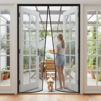 Moustiquaire Magnétique pour Porte - Installation Facile, Mains Libres, Adaptée Enfants & Animaux