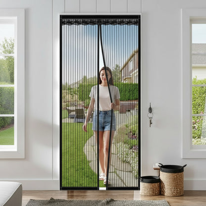 Moustiquaire Magnétique pour Porte et Fenêtre en Polyester - Fermeture Automatique
