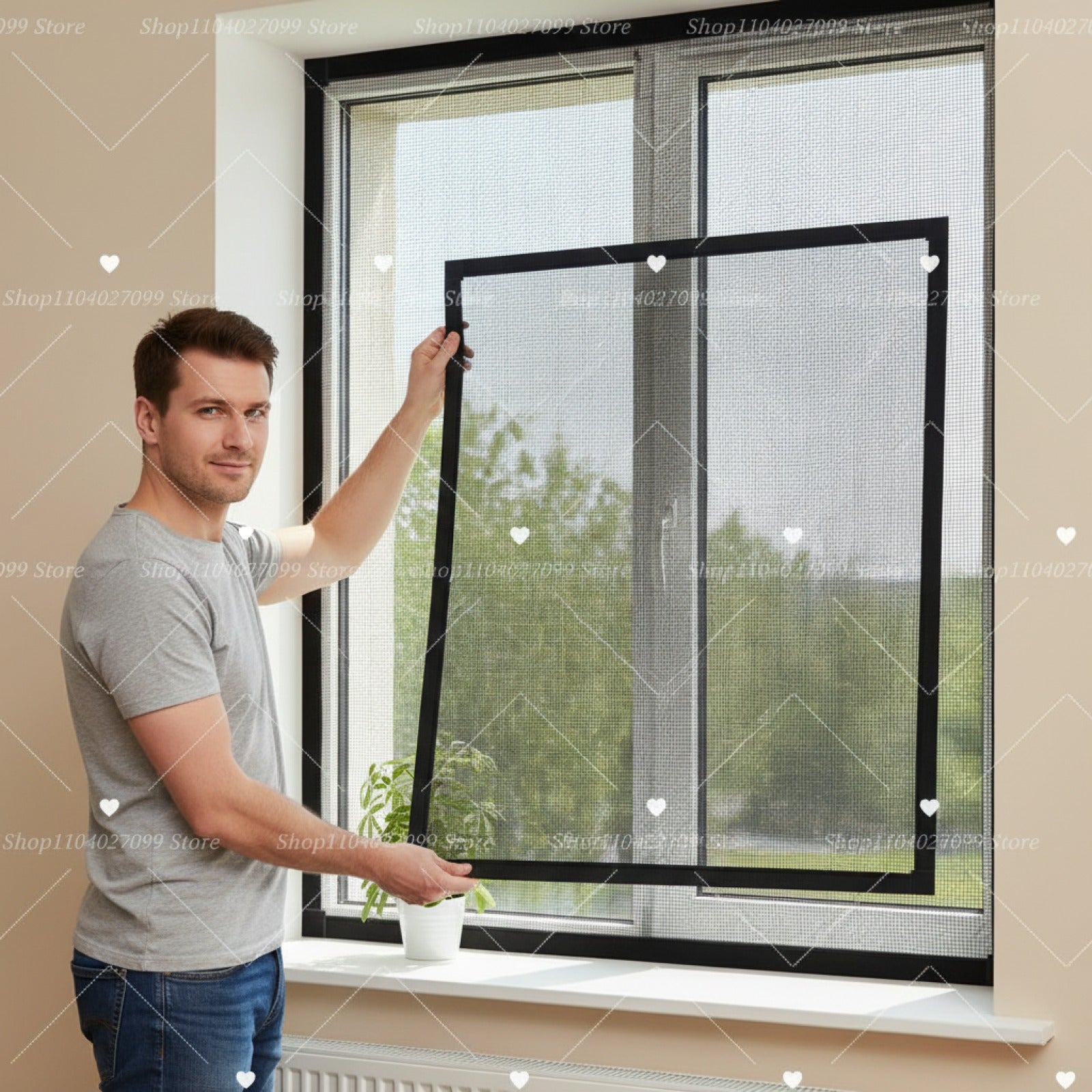 Moustiquaire Fenêtre Noire sur Mesure - Protection Anti-Insectes Invisible et Réutilisable