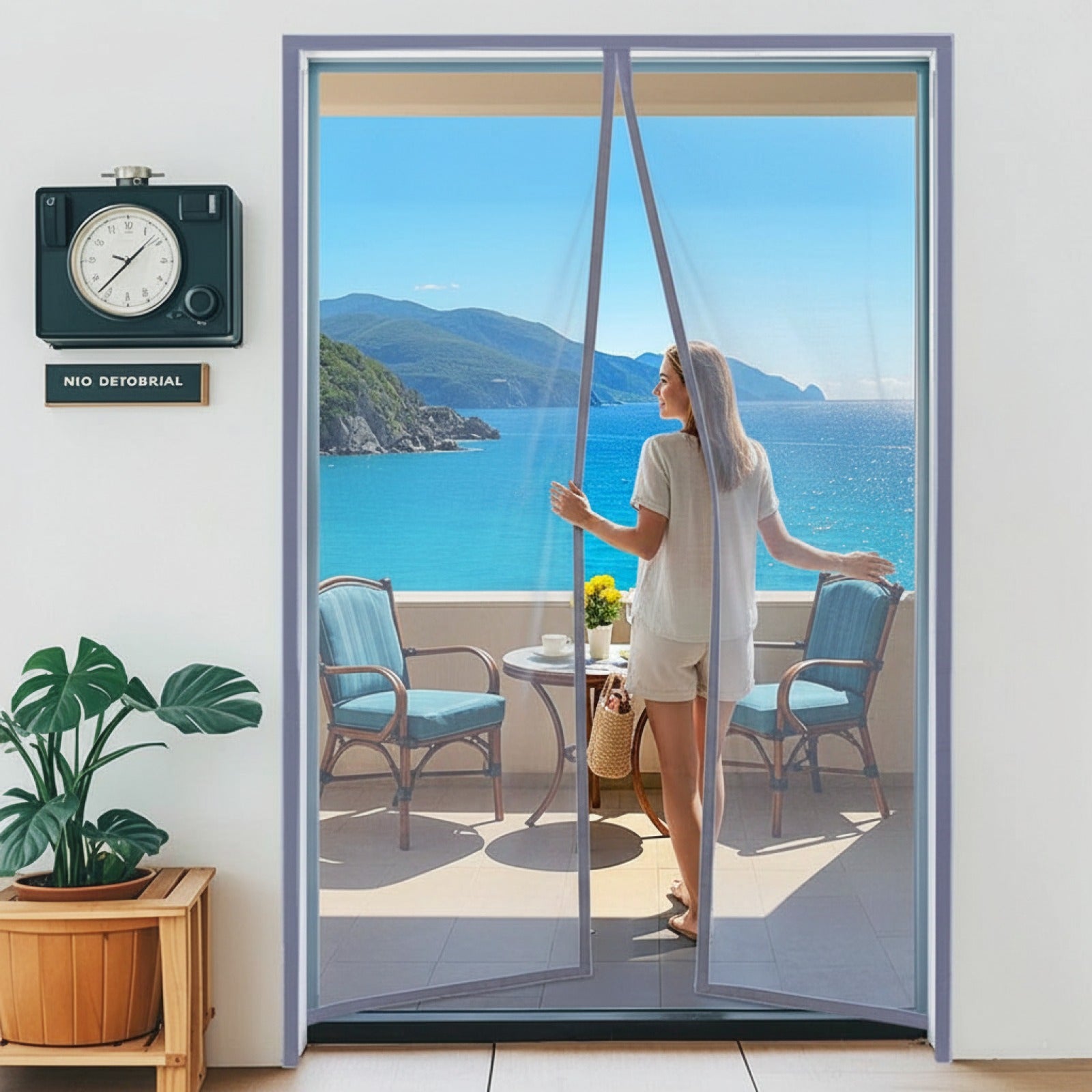 Moustiquaire de Porte Magnétique Grise sur Mesure - Fermeture Automatique et Fine Maille