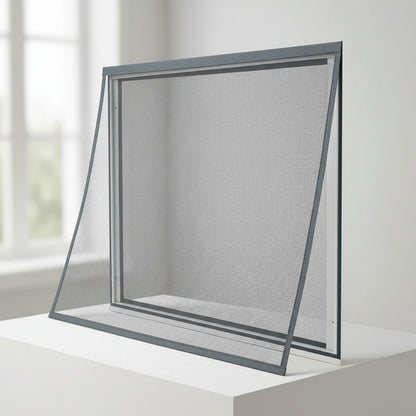 Moustiquaire Magnétique Gris pour Fenêtre - Installation Facile, Protection Été