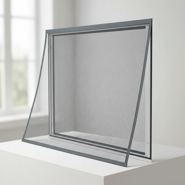 Moustiquaire Magnétique Gris pour Fenêtre - Installation Facile, Protection Été