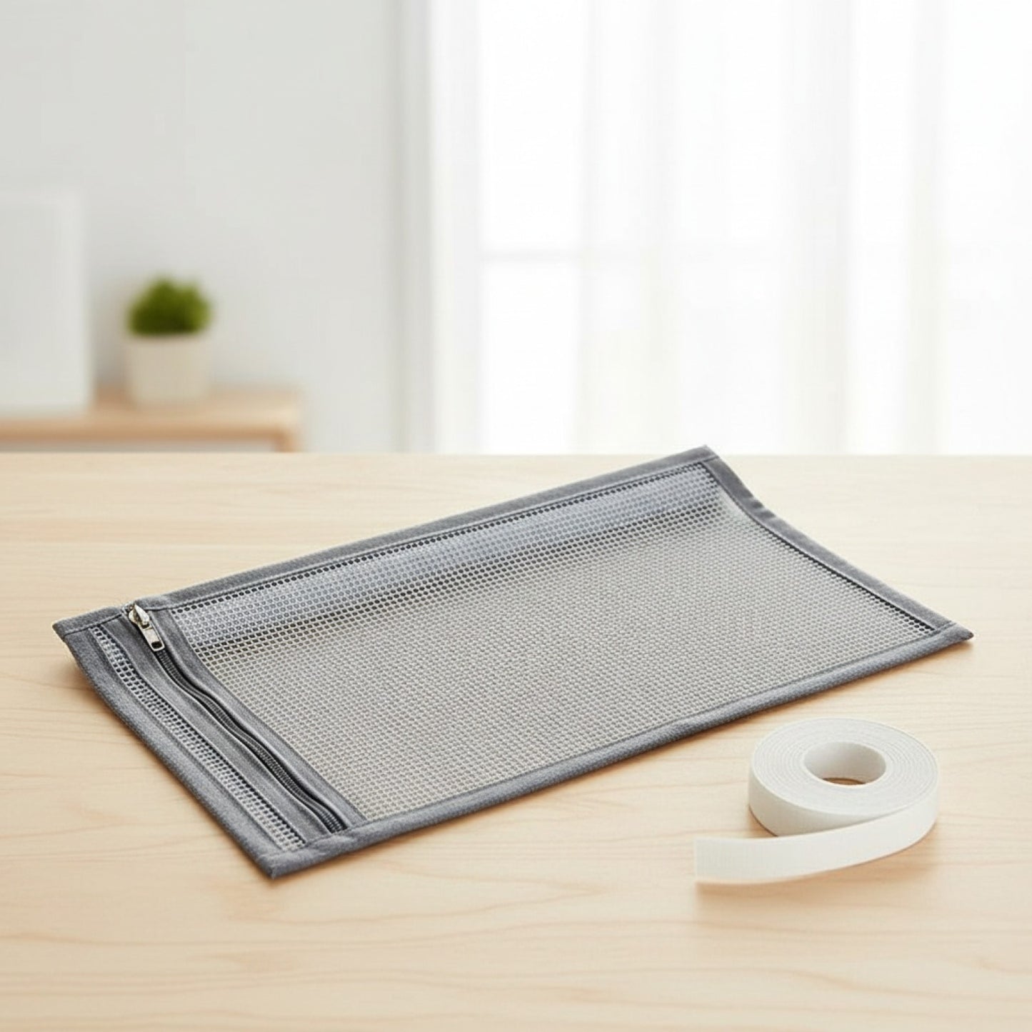 Moustiquaire Fenêtre Adhésive Anti-Moustiques avec Fermeture Éclair - Facile à Installer et Lavable