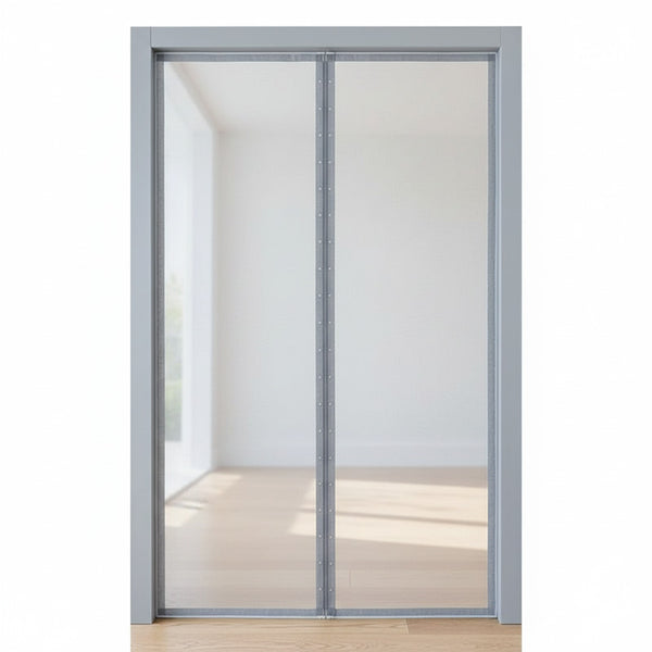 Moustiquaire de Porte Magnétique Grise sur Mesure - Fermeture Automatique et Fine Maille